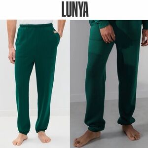 Lunya Men's Silksweats Midweight Reversible Jogger Green Lounge Pants M NWT 158$